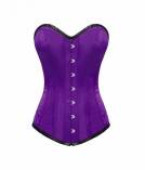 Women's Clothing Purple Satin Gothic Bustier LONG Overbust Halloween Corset Costume