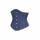 Blue Denim Steampunk Bustier Waist Training Underbust Corset Costume