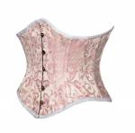 Pink Brocade Gothic Bustier Waist Training Sexy Underbust Corset Costume