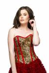 Leopard Print Side Zipper Red Tissue Skirt Corset Dress