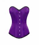 Women's Clothing Purple Satin Gothic Bustier LONG Overbust Halloween Corset Costume