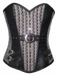 Women's Green Silk Seal Lock Gothic Bustier Waist Training LONG Overbust Corset Costume