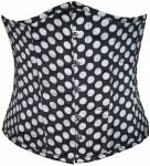 Corset For Women Black & White Polka Dots Satin Waist Cincher Halloween Underbust Corset