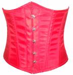 Red Poly Tapta Fabric Front Open Busk Waist Cincher Shapewear Underbust Corset Top