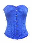 Blue Velvet Front Open Busk Waist Cincher Clothing Overbust Corset Top