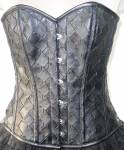 Sexy Women Black Faux Leather Gothic Waist Cincher Bustier Overbust Corset Top