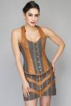 Cotton & Leather Straps Overbust Top & Cotton Corset Dress