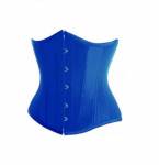 Blue Satin Gothic Bustier Waist Cincher Underbust Corset Costume