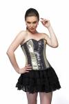 Golden Black Georgette Sequins Overbust Top & Tutu Skirt Corset Dresses