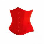 Red Satin Gothic Waist Cincher Steampunk Underbust Corset Costume