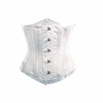 White Satin Double Steel Bone Gothic Waist Cincher Underbust Corset Costume