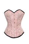 Pink Brocade Gothic Bustier Waist Training Overbust Corset Costume