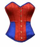 Women's Corsets Red Blue Satin Gothic Waist Training Bustier Overbust Costume