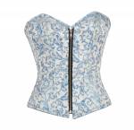 CorsetAttire Silver Brocade Gothic Steampunk Bustier Waist Training Overbust Corset Costume