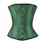 Women’s Green Silk Gothic Steampunk Bustier Waist Training Overbust Corset Costume