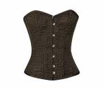 Women’s Black Satin Gothic Burlesque Bustier Waist Training Overbust Corset Costume