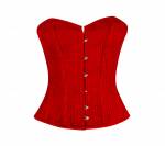 CorsetAttire Women’s Red Satin Burlesque Waist Training Bustier Overbust Corset Costume