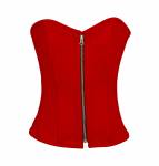 CorsetAttire Red Satin Gothic Steampunk Burlesque Bustier Waist Cincher Overbust Corset Costume