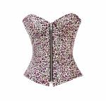 CorsetAttire.com Printed Polyester Front Zipper Opening Bustier Waist Training Overbust Corset Costume