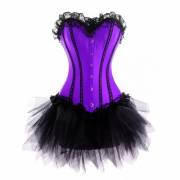 Angelic Purple Satin Overbust Corset Dress Angelic Purple Satin Overbust Corset Dress