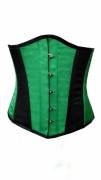 Green-Black-Satin-Burlesque-Waist-Training-Bustier-Underbust-Corset-Costume Green-Black-Satin-Burlesque-Waist-Training-Bustier-Underbust-Corset-Costume