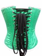 Green Satin Handmade Sequins Gothic Burlesque Waist Training Bustier Women Overbust Corset Costume Green Satin Handmade Sequins Gothic Burlesque Waist Training Bustier Women Overbust Corset Costume
