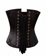 Black Satin Golden Sequined Handmade Gothic Halloween Overbust Corset Top Black Satin Golden Sequined Handmade Gothic Halloween Overbust Corset Top