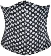 Corset For Women Black & White Polka Dots Satin Waist Cincher Halloween Underbust Corset Corset For Women Black & White Polka Dots Satin Waist Cincher Halloween Underbust Corset