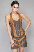 Cotton & Leather Straps Overbust Top & Cotton Corset Dress Cotton & Leather Straps Overbust Top & Cotton Corset Dress