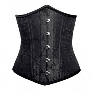 Shapewear Black Brocade Gothic Bustier Waist Training Halloween Underbust Corset
