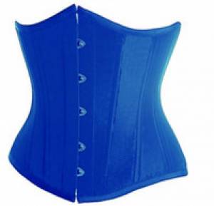 Blue Satin Gothic Bustier Waist Cincher Underbust Corset Costume