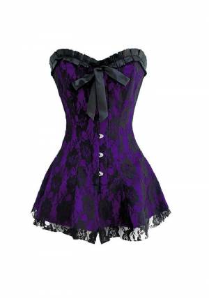 black and purple corset dress